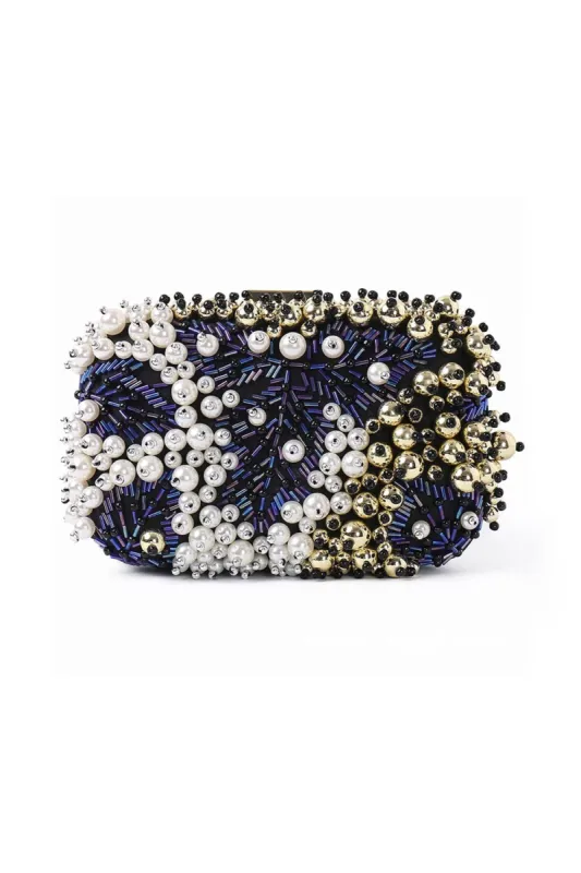 Luxury Black Beaded Handbag sold by Zapaka