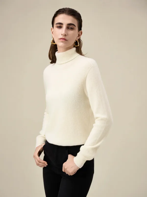 Amoretu Women's 90.9% Cashmere Turtleneck Knitted Sweater sold by Amoretu