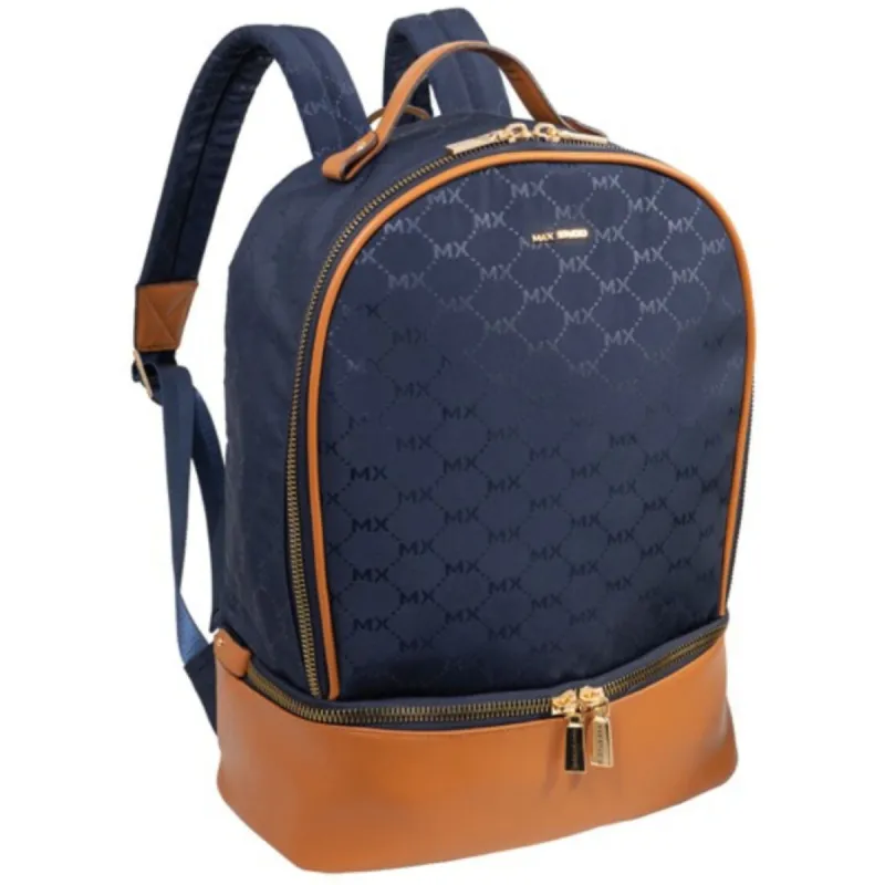 Max Studio Signature Print Nylon & Faux Leather Drop Bottom Backpack sold by Zulily