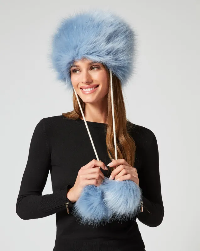 Pom-Pom Fox Faux Fur Trapper Hat sold by Adrienne Landau