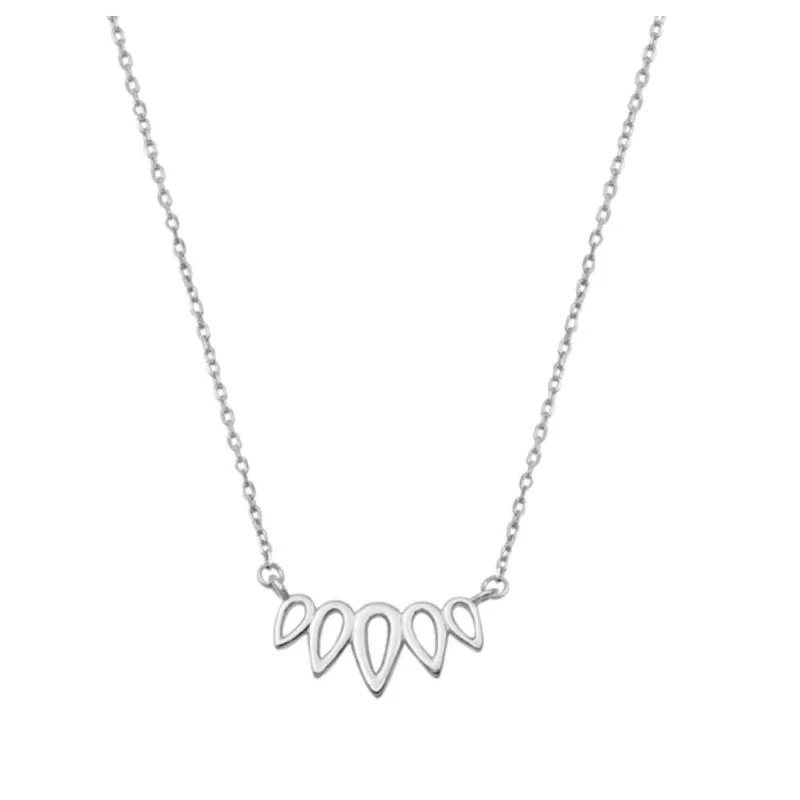 Sterling Silver Open Teardrops Pendant Necklace - White sold by Zulily