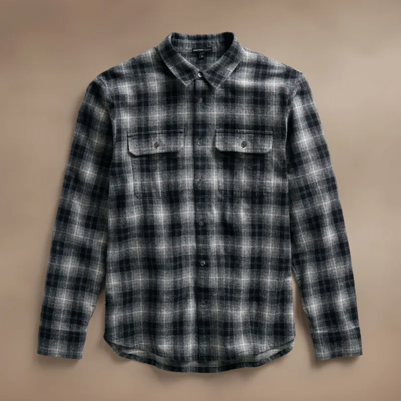 Plaid Flannel Shirt - Black/White sold by James Perse