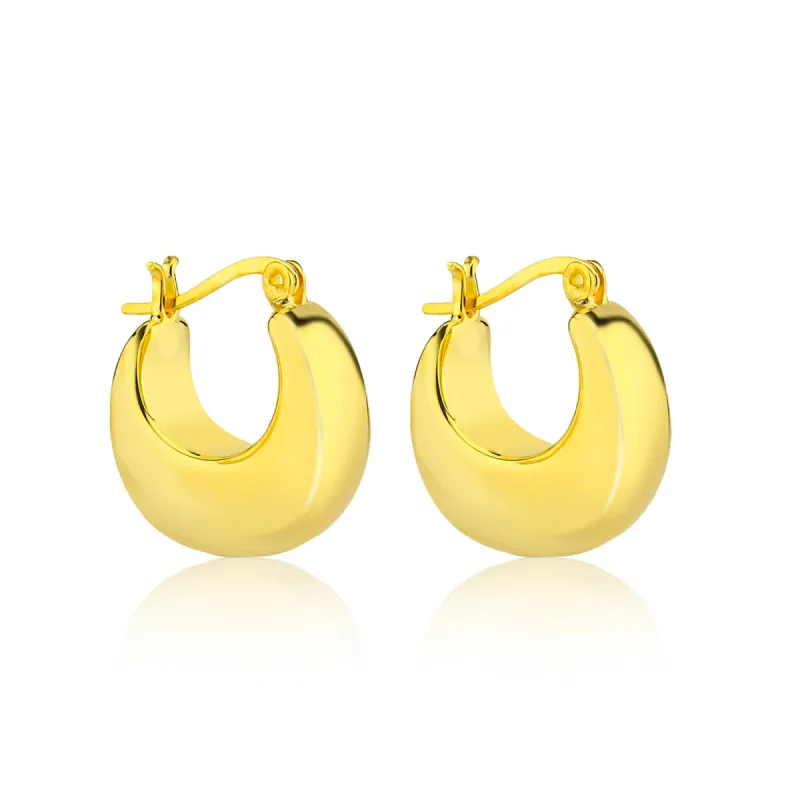 Yellow Gold Chunky Hoops- BOUTIQUE EXCLUSIVE sold by Meira T