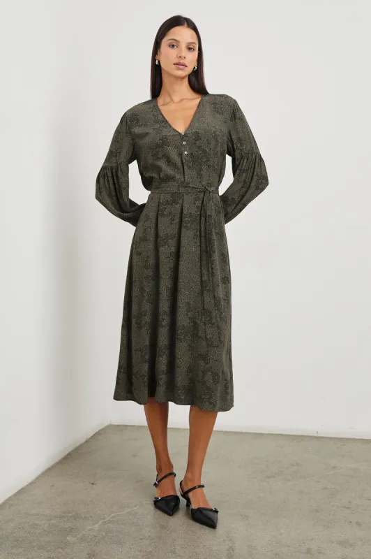 FABIAN DRESS - OLIVE PEBBLE sold by Rails