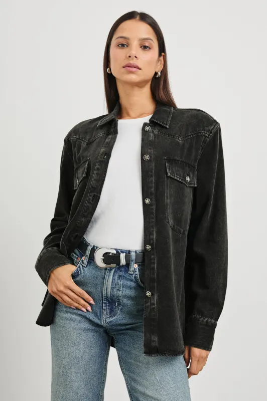 AUGUST SHIRT JACKET - FADED BLACK sold by Rails