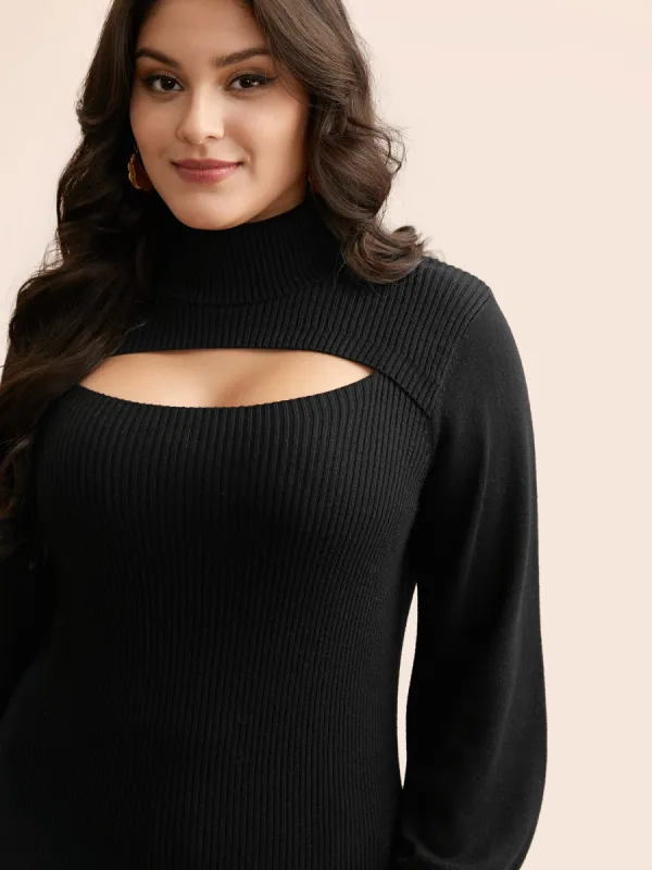 Supersoft Essentials Turtleneck Cut Out Pullover sold by Bloomchic