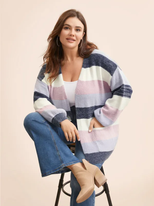 Colorblock Contrast Patched Pocket Cardigan sold by Bloomchic