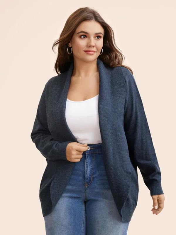Supersoft Essentials Textured Lapel Collar Cardigan sold by Bloomchic