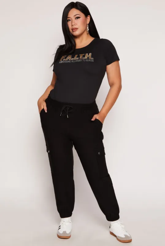 Plus Size Twill Cargo Joggers sold by Rainbow