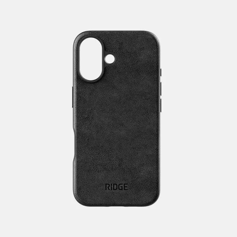 Everyday Phone Case - iPhone 16 - Midnight Black Leather sold by The Ridge