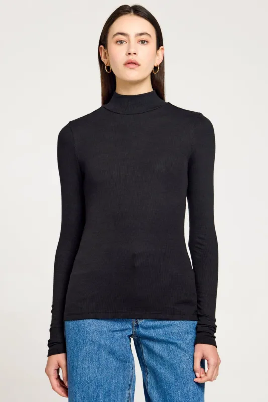 Ribbed Long Sleeve Mock Tee sold by Goldie Tees