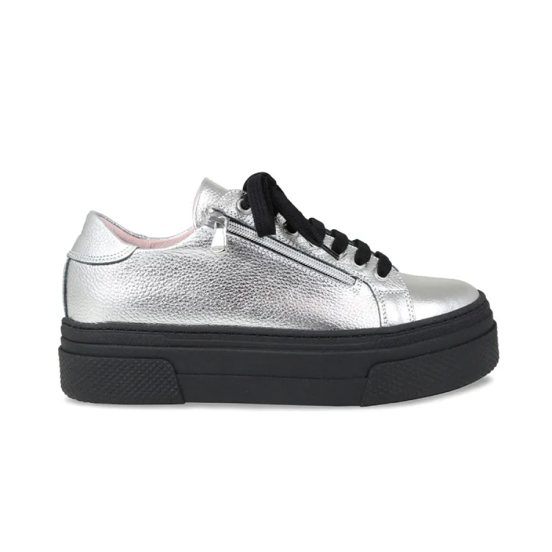 Diva: Silver Leather & Black sold by Sole Bliss