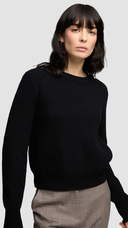 Shrunken Crewneck in Wool Cashmere | Black sold by Argent