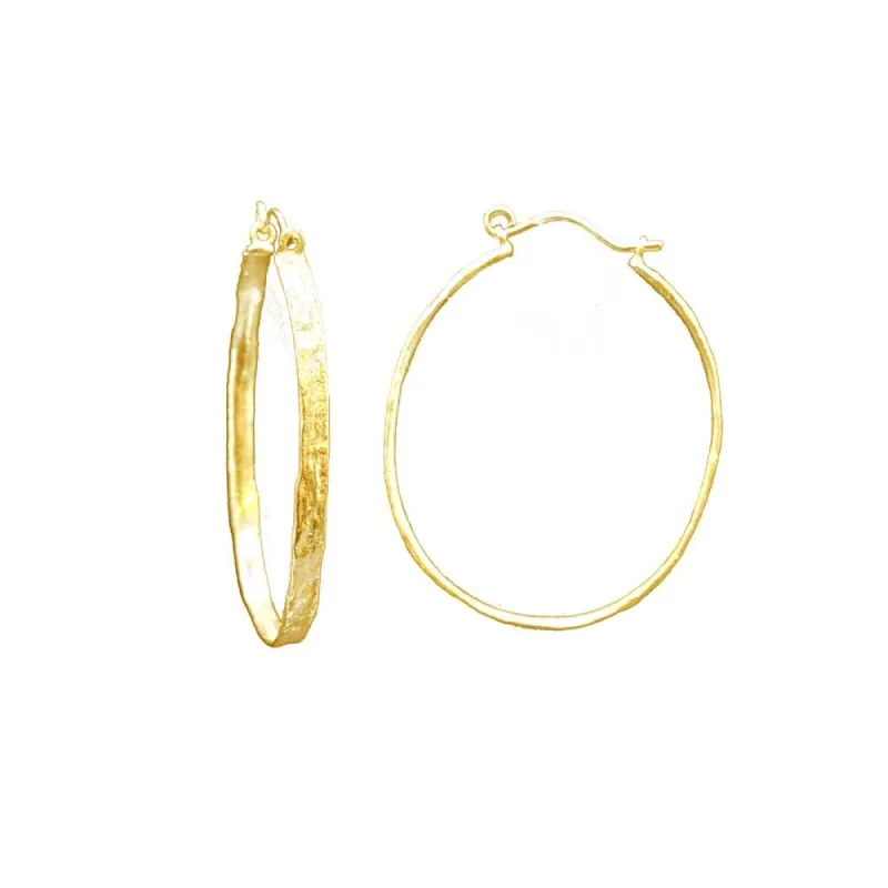 Thin Makiki Large Oval Hoops sold by Catherine Weitzman Jewelry