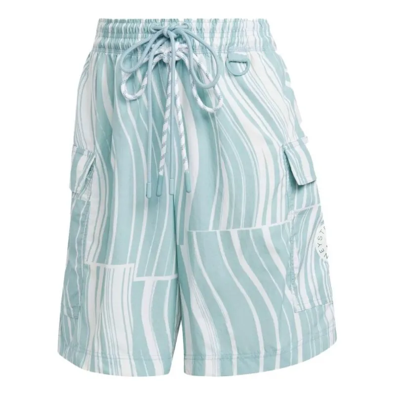 (WMNS) adidas by Stella McCartney TrueNature Hiking Shorts 'White Blue' HT1120 sold by KicksCrew