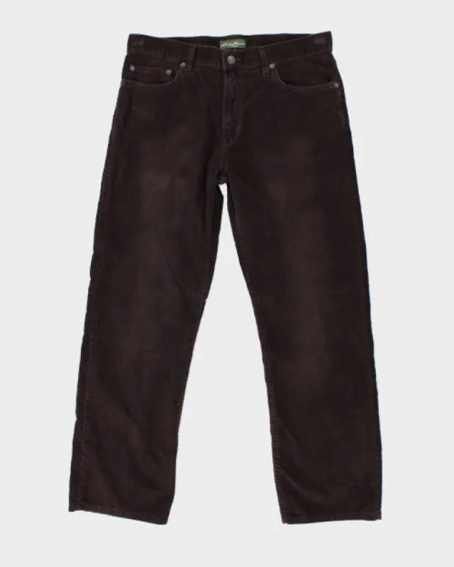 Vintage Eddie Bauer Straight Leg Corduroy Trousers - W34 L28 sold by Rokit