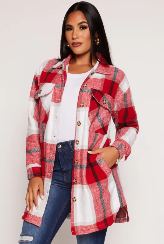 Plaid Long Shacket sold by Rainbow