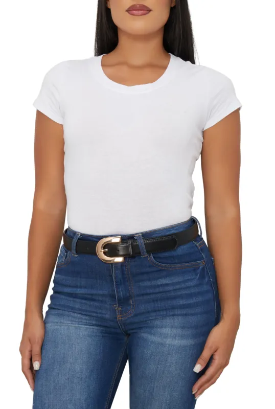 Metallic Buckle Belt sold by Rainbow