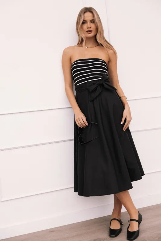 Alessandra Midi Skirt - Black sold by Petal & Pup