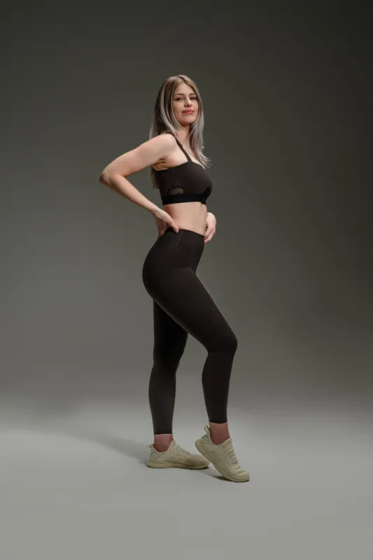 Featherlite Enhance Leggings 27" - Espresso sold by Kamo Fitness