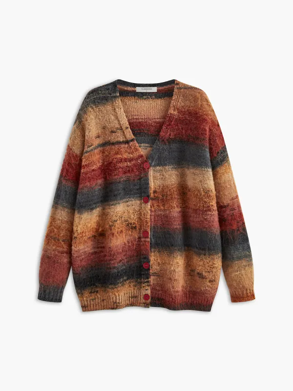 V-Neck Ombre Oversized Cardigan sold by COMMENSE