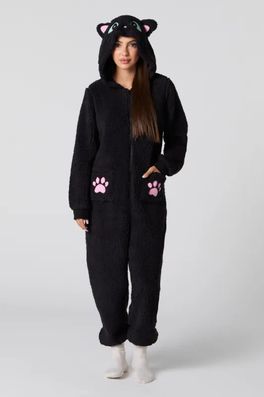 3D Cat Sherpa Onesie sold by Charlotte Russe