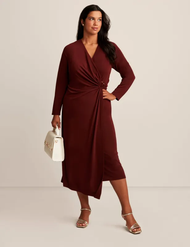 Plus Size  Shirred O Ring Midi Dress sold by Anne Klein