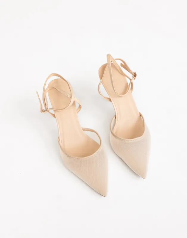 Ketifa Heels (Nude Mesh) - By Billini sold by Charcoal Clothing