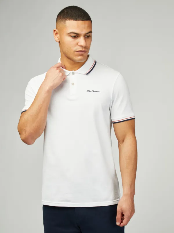 Signature Pique Polo - White sold by Ben Sherman