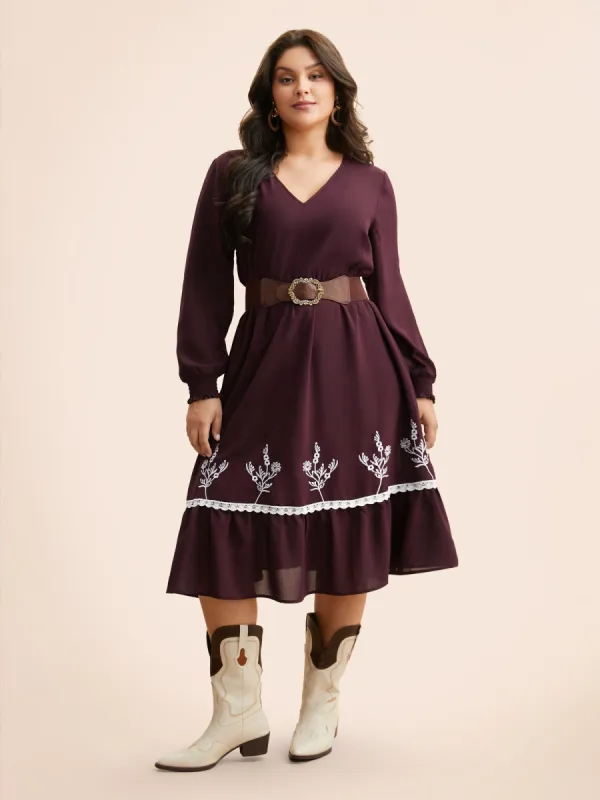 Floral Embroidered Crochet Lace Midi Dress sold by Bloomchic
