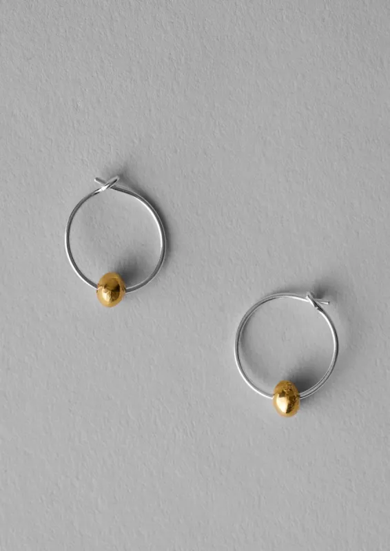 Sally Lacock Seed Hoop Earrings | Silver/Gold sold by TOAST