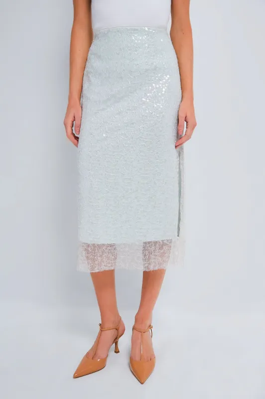Aqua Glassy Sequin Skirt sold by Tuckernuck