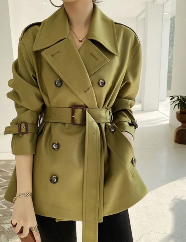 Long Trench Double Breasted Windbreaker Slimk Coat sold by Body Central