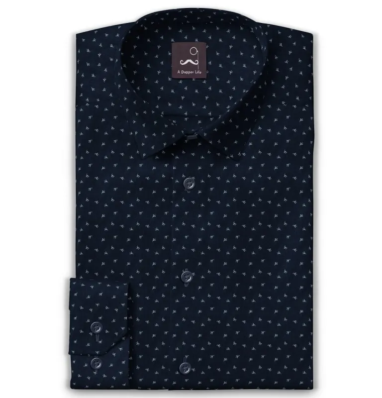 Pure Cotton - Long Sleeve - Navy Petal Dance sold by Airthreads