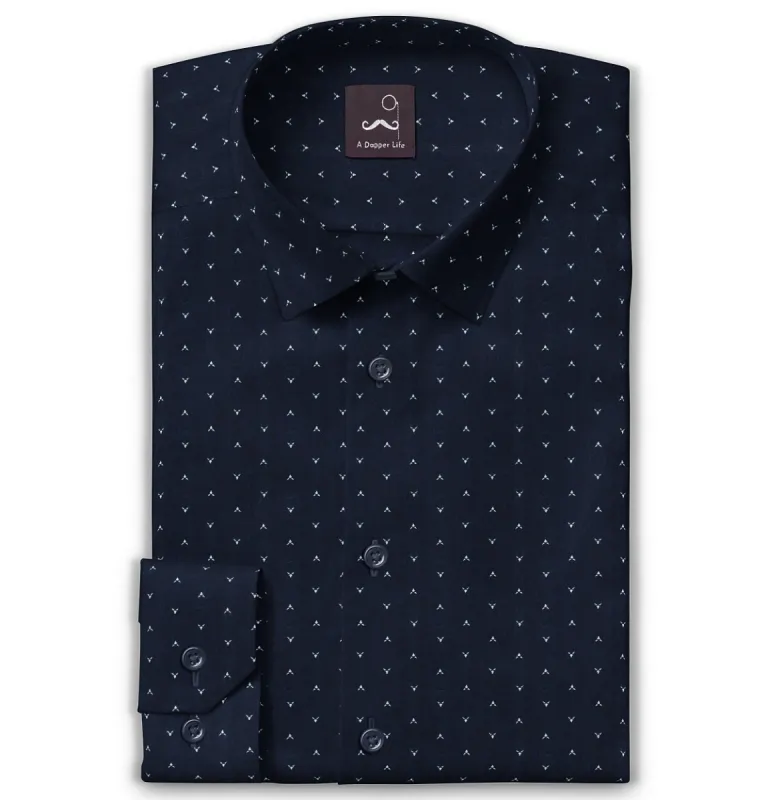 Pure Cotton - Long Sleeve - Navy Shards sold by Airthreads