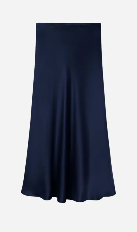 Silk Laundry | Long Bias Cut Skirt - Midnight sold by Sister & Co