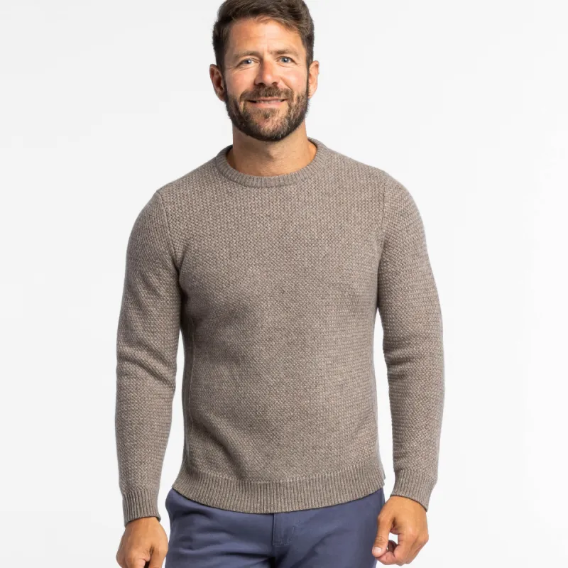 Indus Textured Cashmere Blend Crew Neck Sweater sold by Ash & Erie