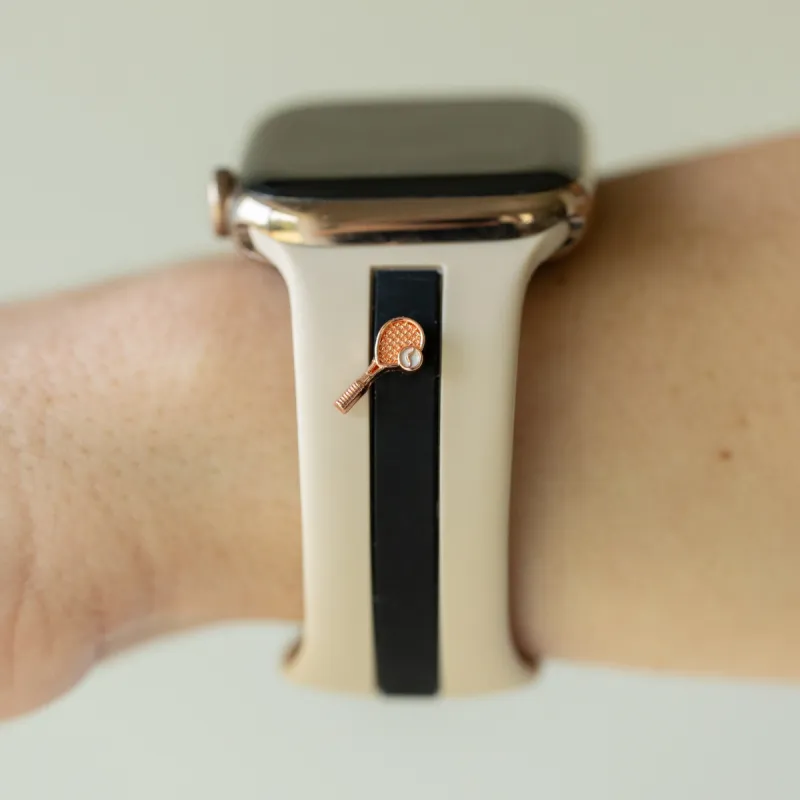 Let's Cause a Racket 🏓 Nude Sand and Black Smart Watch Band sold by Strawberry Avocados