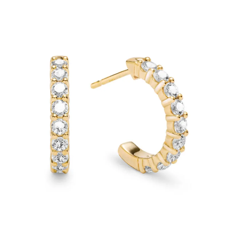 Personalized Rosecliff Birthstone Earrings in 14k Gold sold by Haverhill