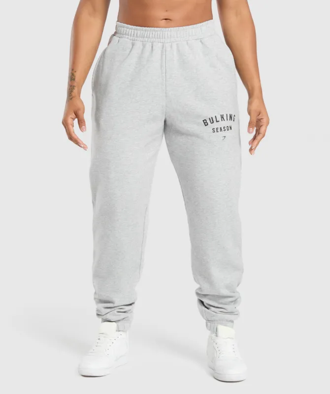 Gymshark Bulking Season Brushed Joggers - Light Grey Marl sold by Gymshark