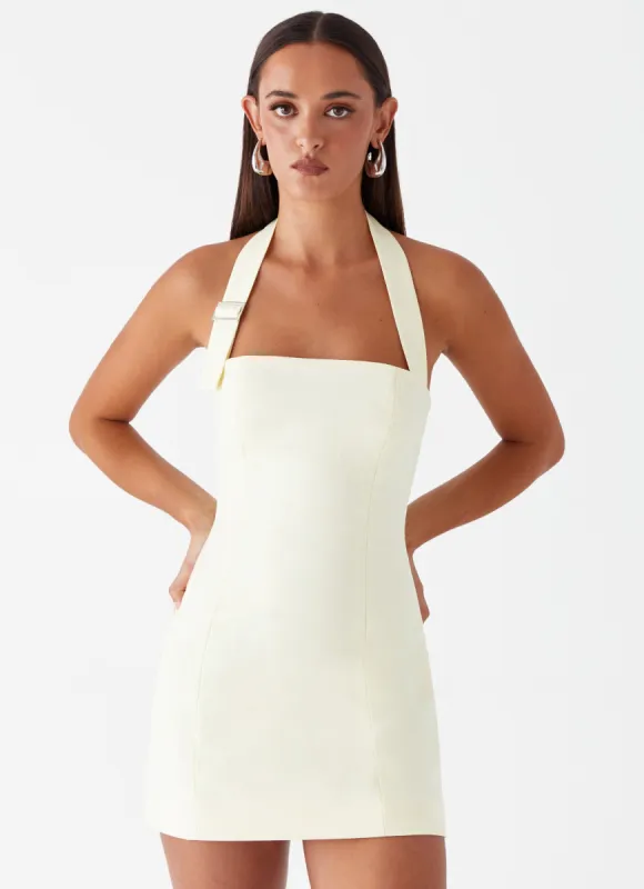 Bianca Halter Dress - Yellow sold by Peppermayo