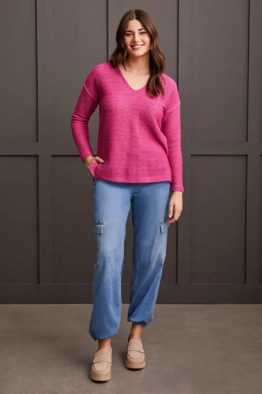 V-Neck Tunic With Side Slits-Magenta Haze sold by Tribal