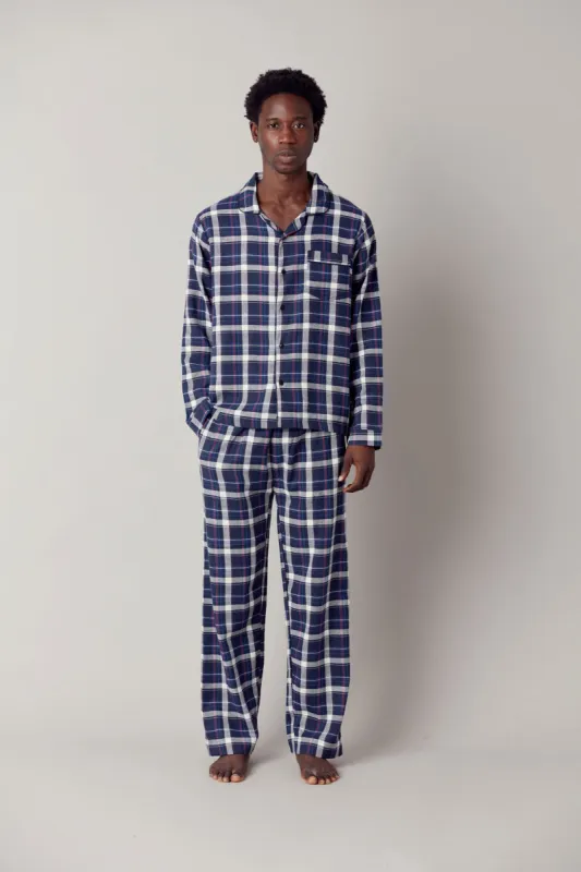 JIM JAM Mens GOTS Organic Cotton Pyjama Set - Dark Navy sold by Komodo Fashion
