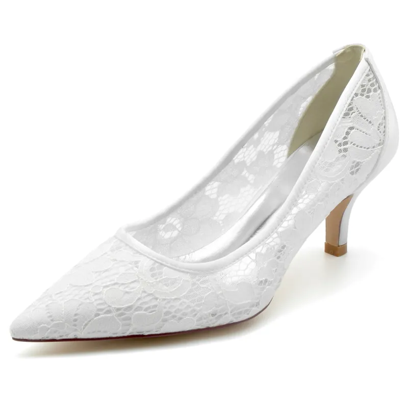 Women's Lace With Closed Toe Stiletto Heel Evening Shoes sold by Lavetir