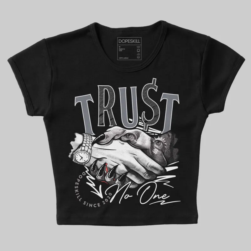 Leather Curb Sneakers White Anthracite DopeSkill Women's Crop Top Trust No One Graphic sold by DopeSkill