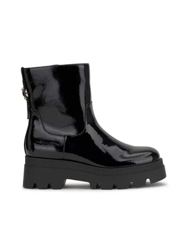 Ulalie Lug Bootie in Black Patent sold by Jessica Simpson