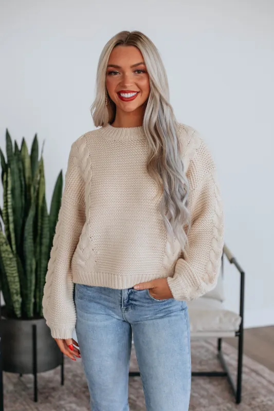 Marcela Knit Sweater - Beige sold by Wild Oak Boutique