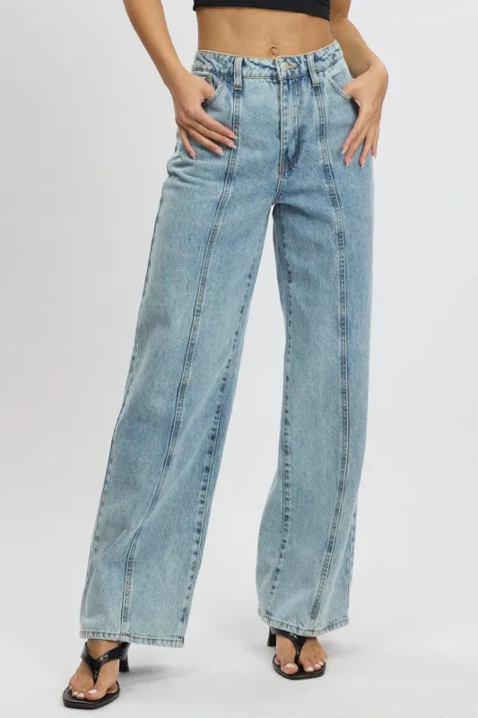 Denim Wide Leg Jean Mid Rise sold by Ally Fashion