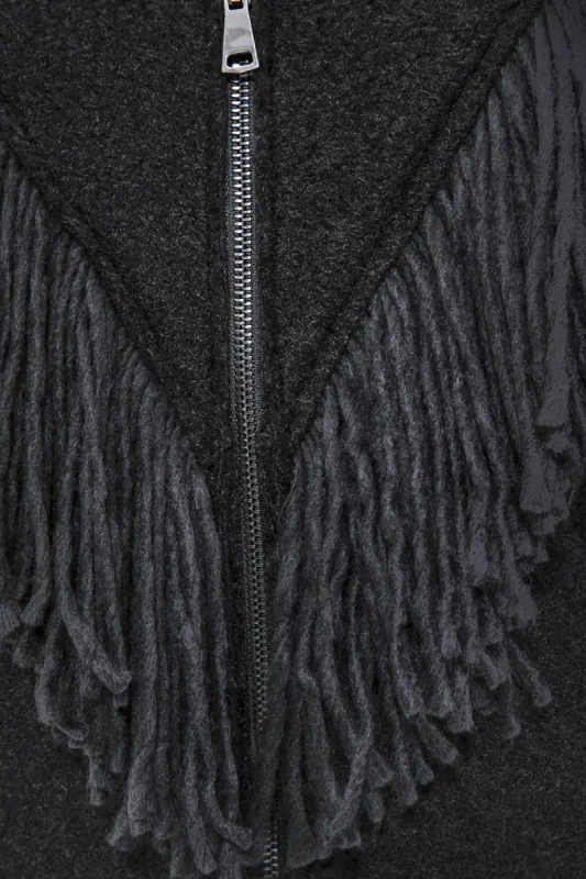 Jacheta oversize cu franjuri sold by Nissa