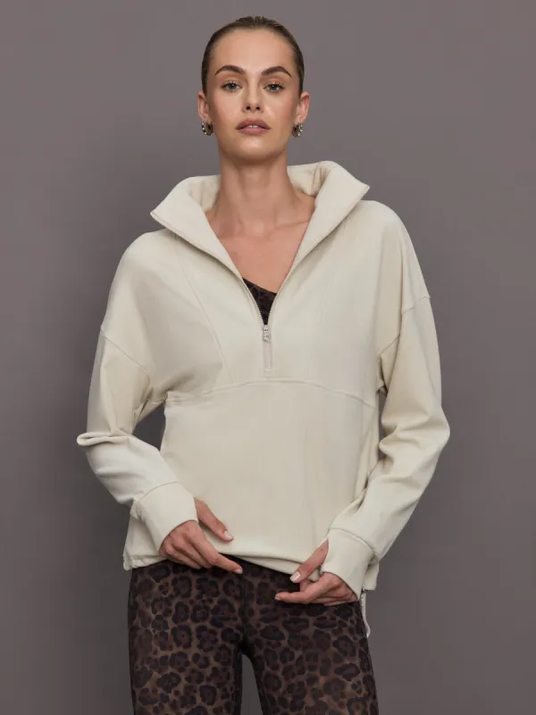 Timberley Half Zip Midlayer - Cement Marl sold by Carbon38